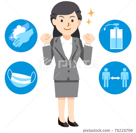 Business woman working hard to prevent infectious diseases Business woman working hard to prevent infectious diseases 78228706