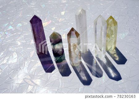 quartz gemstones crystalon light background. Gems for relaxation, Crystal Ritual, Witchcraft. quartz gemstones crystalon light background. Gems for relaxation, Crystal Ritual, Witchcraft. 78230163