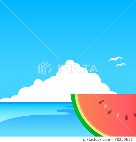 海和西瓜的插圖圖像 海和西瓜的插圖圖像 78230638