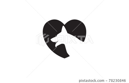 heart love shape with dog face logo symbol vector icon illustration graphic design heart love shape with dog face logo symbol vector icon illustration graphic design 78230846