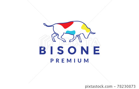 continuous lines colorful bison logo symbol vector icon illustration graphic design continuous lines colorful bison logo symbol vector icon illustration graphic design 78230873