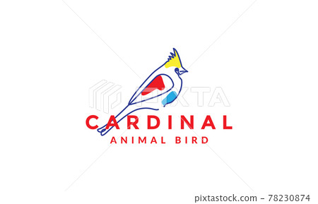 continuous lines colorful cardinal bird logo continuous lines colorful cardinal bird logo 78230874