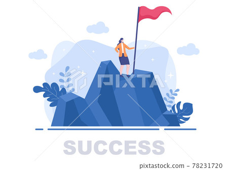 Success Vector Illustration Of Achieving... - Stock Illustration ...