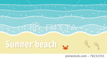 沙灘沙灘波浪背景插畫設計素材 78232341
