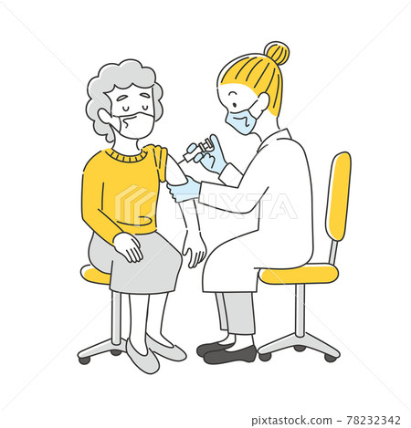 老年婦女接種疫苗插圖素材 78232342