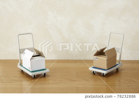 Delivery service trolley cardboard Delivery service trolley cardboard 78232886