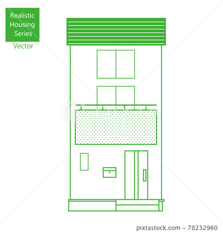 Simple line drawing illustration of a single-family house (three-story) My home wooden house Vector Simple line drawing illustration of a single-family house (three-story) My home wooden house Vector 78232960