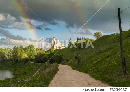 Rural landscape. The provincial town of Staritsa in the Tver region. Russia. Rural landscape. The provincial town of Staritsa in the Tver region. Russia. 78234087