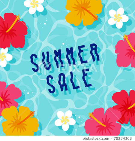 Plumeria and hibiscus background material floating on water Plumeria and hibiscus background material floating on water 78234302