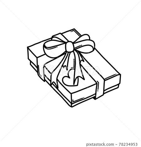 Gift Doodle Icon Vector Hand Draw Stock Illustration