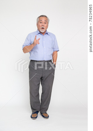 Portrait of excited screaming senior asian man isolated over white background, Wow and surprised concept Portrait of excited screaming senior asian man isolated over white background, Wow and surprised concept 78234965