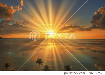 關島杜夢灣美麗的日落風光 78235252