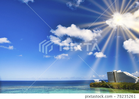 Beautiful coral reef sea in Guam and Tumon Bay 78235261