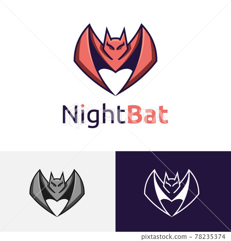 Night Bat Flying Animal Games Fun Logo Symbol 78235374