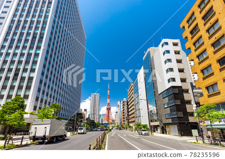 (東京都市風景)從三田1號看到的東京塔側景 (東京都市風景)從三田1號看到的東京塔側景 78235596