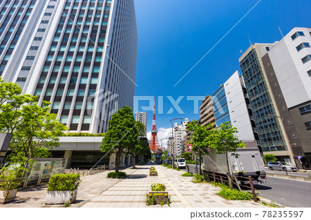 (東京都市風景)從三田4號看到的東京塔側景 (東京都市風景)從三田4號看到的東京塔側景 78235597