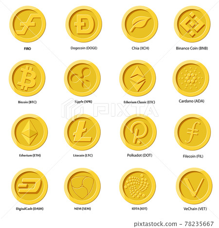 Crypto currency icons coin set nine Crypto currency icons coin set nine 78235667