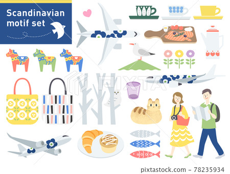 Scandinavian travel illustration set Scandinavian travel illustration set 78235934
