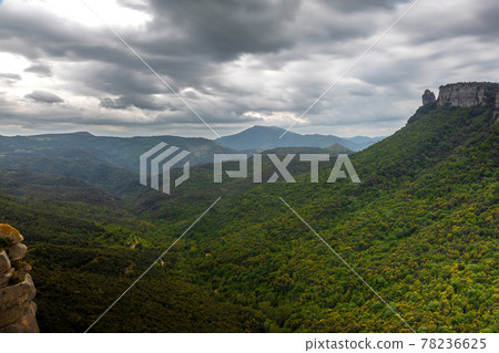 Nice valley from Spain, near village, Rupit 78236625