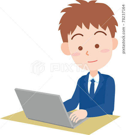 操作膝上型計算機的男學生 操作膝上型計算機的男學生 78237164