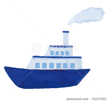 Watercolor illustration of the ship 78237305