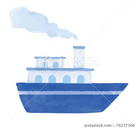 Watercolor illustration of the ship 78237306