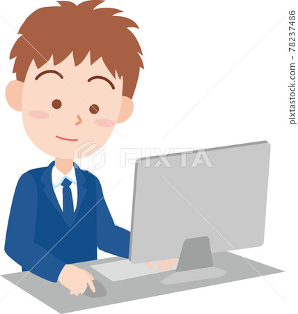 操作個人計算機的男學生 78237486