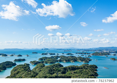 長崎縣佐世保市從海峰天文台看到的九十九島晴天展 78237962