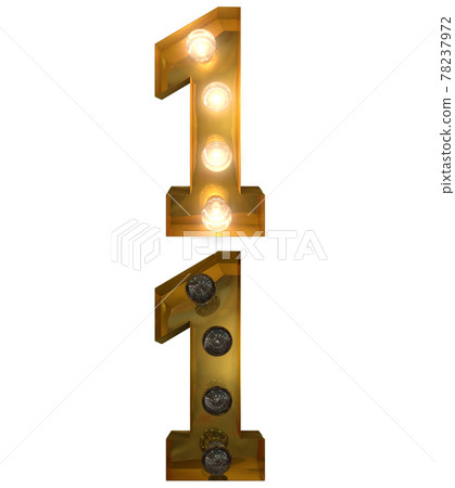 Golden Light Bulb Letters on and off state 1 Golden Light Bulb Letters on and off state 1 78237972