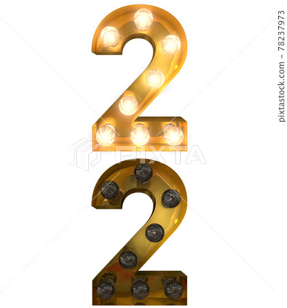 Golden Light Bulb Letters on and off state 2 Golden Light Bulb Letters on and off state 2 78237973