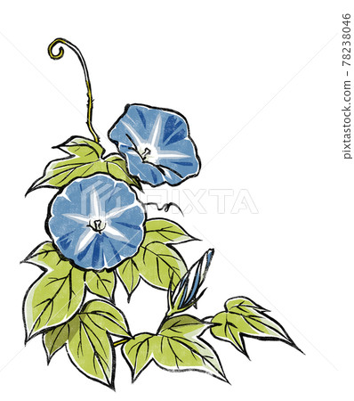兩輪藍色牽牛花花蕾印花款式 78238046