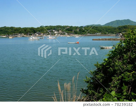 Tobase Island, Uki City, Kumamoto Prefecture, landscape of the sea and fishing village 78239182