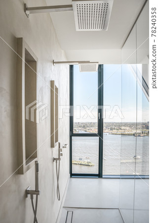 Double chrome shower sets in bathroom Double chrome shower sets in bathroom 78240358