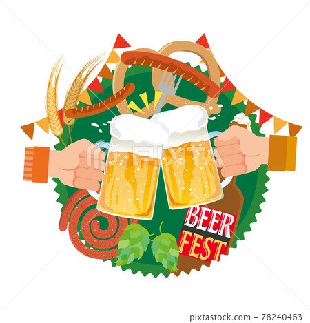 啤酒節和慕尼黑啤酒節的插圖素材 78240463