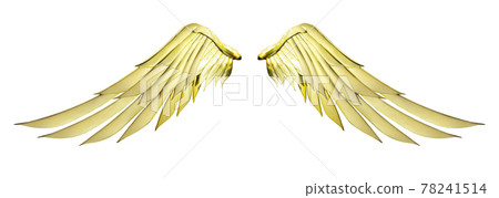 Two golden angel wings with gold color isolated on white background and clipping path Two golden angel wings with gold color isolated on white background and clipping path 78241514