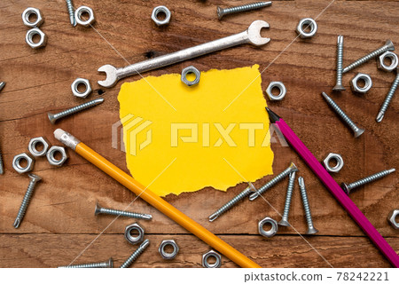 New Ideas, Brainstoming For Maintenance Planning, Repairing Solutions, Construction Project, Creative Thinking Nut And Bolts Pattern, Toolbox Implements 78242221