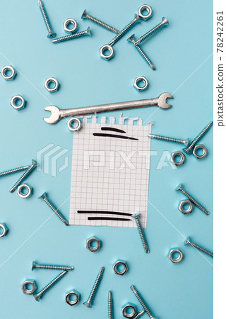 New Ideas, Brainstoming For Maintenance Planning, Repairing Solutions, Construction Project, Creative Thinking Nut And Bolts Pattern, Toolbox Implements 78242261