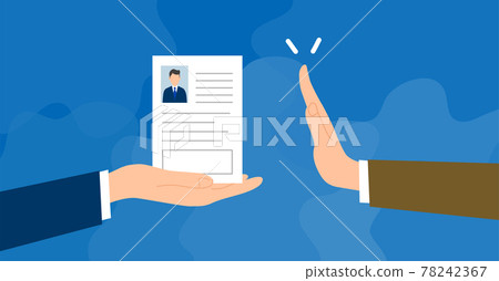 招募人員拒絕履歷，簡單的圖像插圖，向量圖 78242367