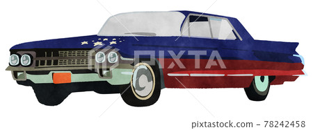 1960 年代美國汽車美國國旗圖案 插圖素材 圖庫 1960 年代美國汽車美國國旗圖案 插圖素材 圖庫