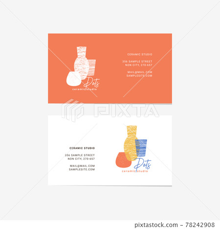 Ceramic studio handmade logo. Business card template. Branding. Vector illustration. Ceramic studio handmade logo. Business card template. Branding. Vector illustration. 78242908