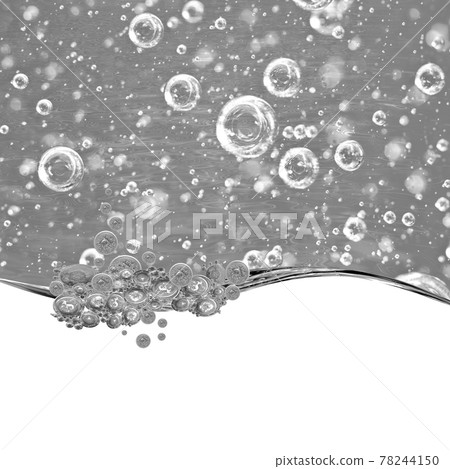 Liquid black and white wave line. black-and-white bubbles of air Liquid black and white wave line. black-and-white bubbles of air 78244150