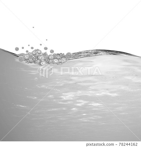 Liquid black and white wave line. black-and-white bubbles of air Liquid black and white wave line. black-and-white bubbles of air 78244162
