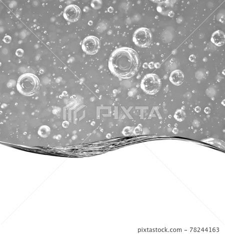 Liquid black and white wave line. black-and-white bubbles of air 78244163