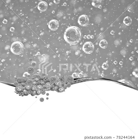 Liquid black and white wave line. black-and-white bubbles of air 78244164