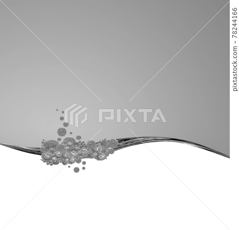 Liquid black and white wave line. black-and-white bubbles of air 78244166