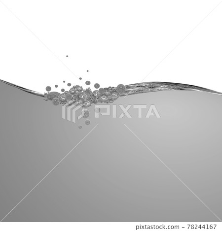 Liquid black and white wave line. black-and-white bubbles of air 78244167