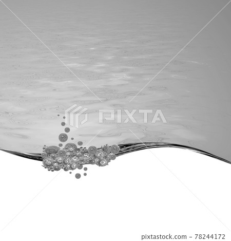 Liquid black and white wave line. black-and-white bubbles of air Liquid black and white wave line. black-and-white bubbles of air 78244172