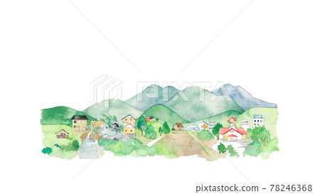 溫泉街和里山的風景 溫泉街和里山的風景 78246368