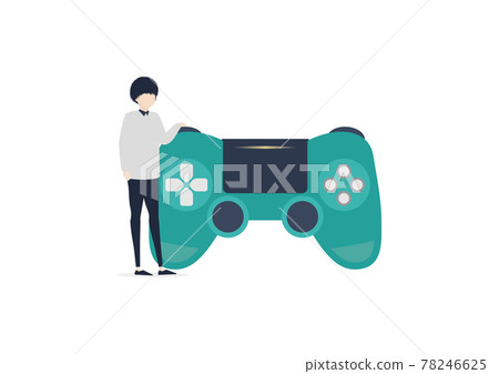 Illustration material of game controller and young man Illustration material of game controller and young man 78246625