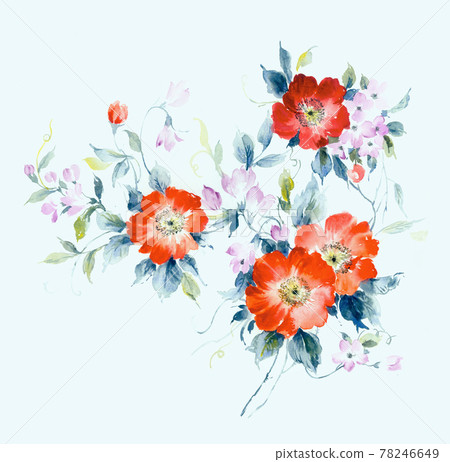  Colorful floral material combinations and design elements 78246649